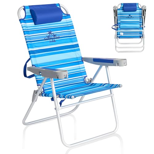 SUNNYFEEL Tall Folding Beach Chair