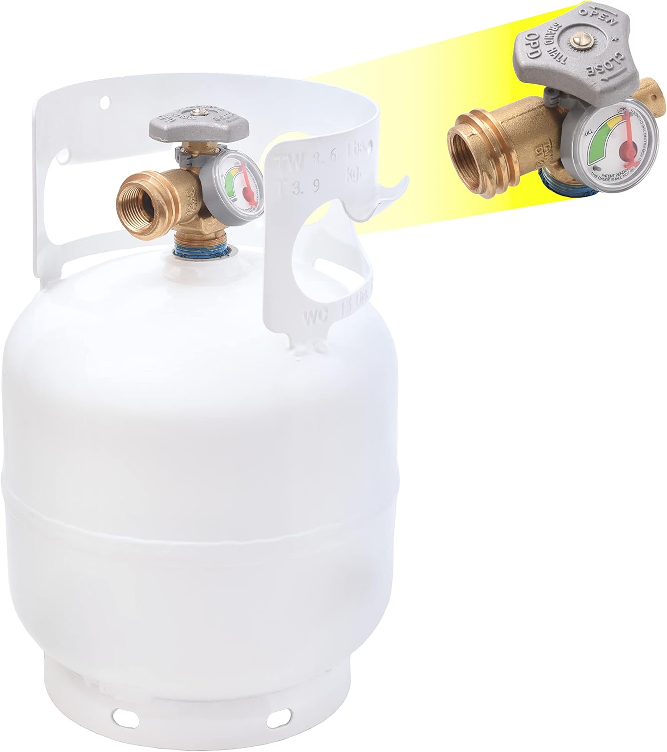 Flame King YSN5LB-GAUGE 5lb Steel Propane Tank