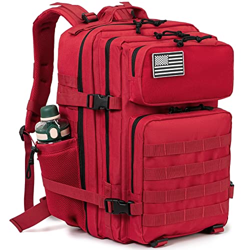 QT&QY 25L/45L Military Tactical Backpack For Men Molle Daypack 3 Day Bug Out Bag Hiking Rucksack With Bottle Holder