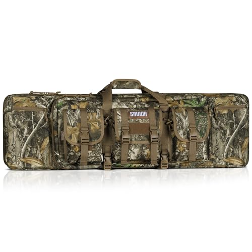 Savior Equipment American Classic Tactical Double Long Gun Bag Pistol Transportation Case w/Backpack Strap, Lockable Compartment, Available Length in 32" 36" 42" 46" 51" 55"