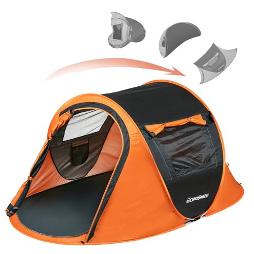 EchoSmile Instant Pop Up Camping Tent, 2/4/6 Person, Easy Setup Tent, Water Resistant Dome, Portable with Carry Bag