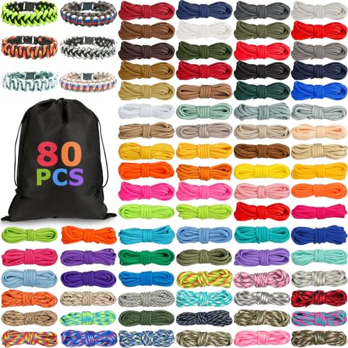 Riakrum 80 Pcs Paracord 10 Feet (Budget)
