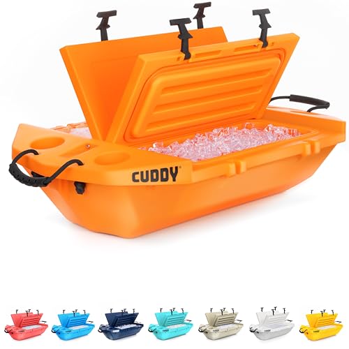 CUDDY Floating Cooler and Dry Storage Vessel for Land & Water  40QT Great for River, Beach, Kayak, Pool, & Lake - Multiple Color Options