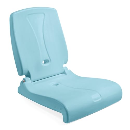 Step2 Folding Flip Seat, Lightweight Portable Outdoor Chair for Poolside, Camping, Beach, Boats, Tailgates, Durable Ground Chair with Back Support for Adults, Capri Blue