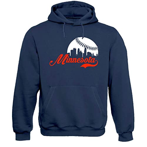 Xtreme Apparrel Cityscape Skyline Men's Hoodie Sweatshirt for Baseball Fans