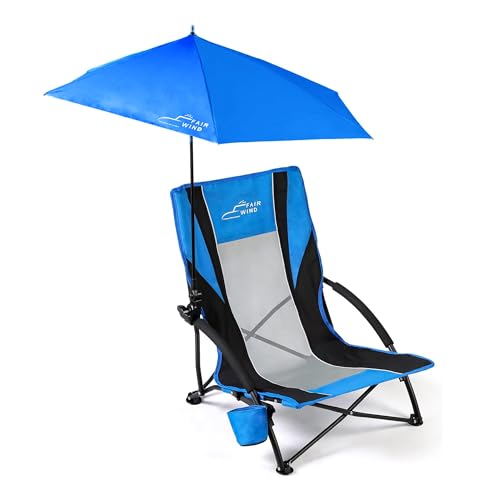 FAIR WIND Outdoor Beach Chair with Umbrella