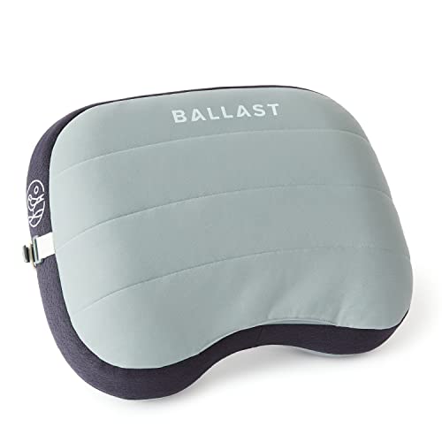 Ballast Beach Pillow  Comfy, Durable & Compact, Stays Put on Windy Beaches with Patented Sand Pouch, Inflatable Pillow for Beaches, Pools, Camping, Festivals and Travel (Moonlight Grey)