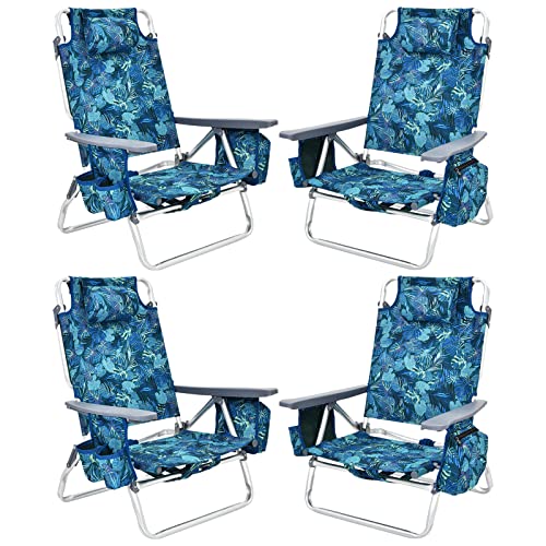 Tangkula Backpack Beach Chairs (Set of 4)