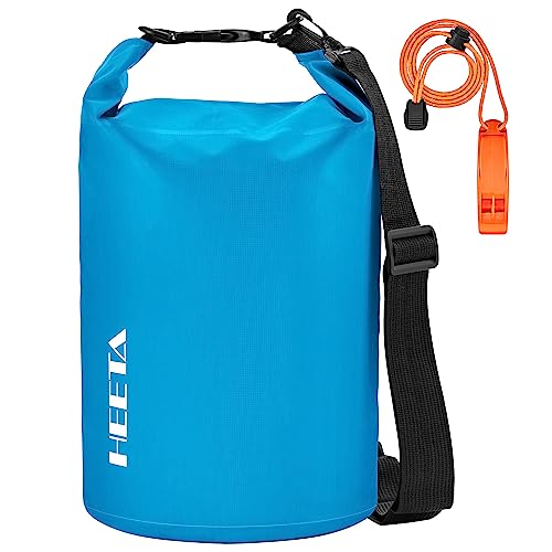HEETA Waterproof Dry Bag for Women Men(Upgraded Version) 5L/10L/20L/30L/40L Roll Top Lightweight Dry Storage Bag Backpack with Emergency Whistle for Travel, Swimming, Boating, Kayaking, Camping, Beach
