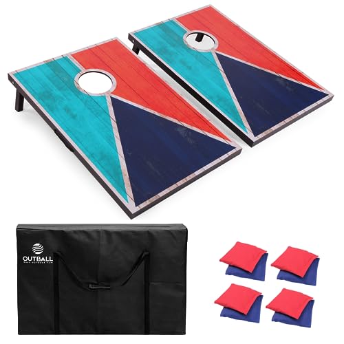 Cornhole Set 4x2 and 3X2 Regulation Size Corn Holes Sets with Carrying Bags & 8 Bean Bags Cornhole Boards Bean Toss Games for Adults Family Outdoor Beach Lawn Outside Backyard Games