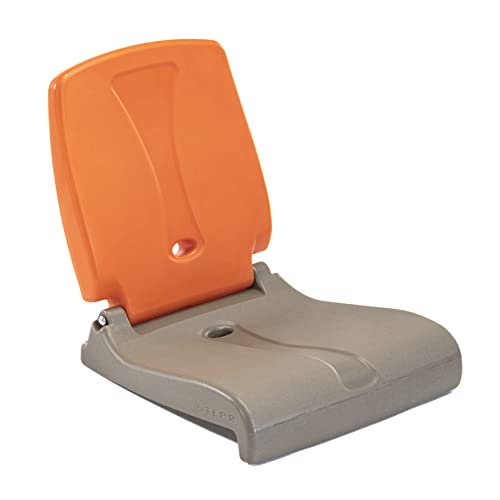 Step2 Folding Flip Seat, Lightweight Portable Outdoor Chair for Poolside, Camping, Beach, Boats, Tailgates, Durable Ground Chair with Back Support for Adults, Brown & Orange