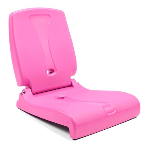 Step2 Folding Flip Seat, Lightweight Portable Outdoor Chair for Poolside, Camping, Beach, Boats, Tailgates, Durable Ground Chair with Back Support for Adults, Bright Pink
