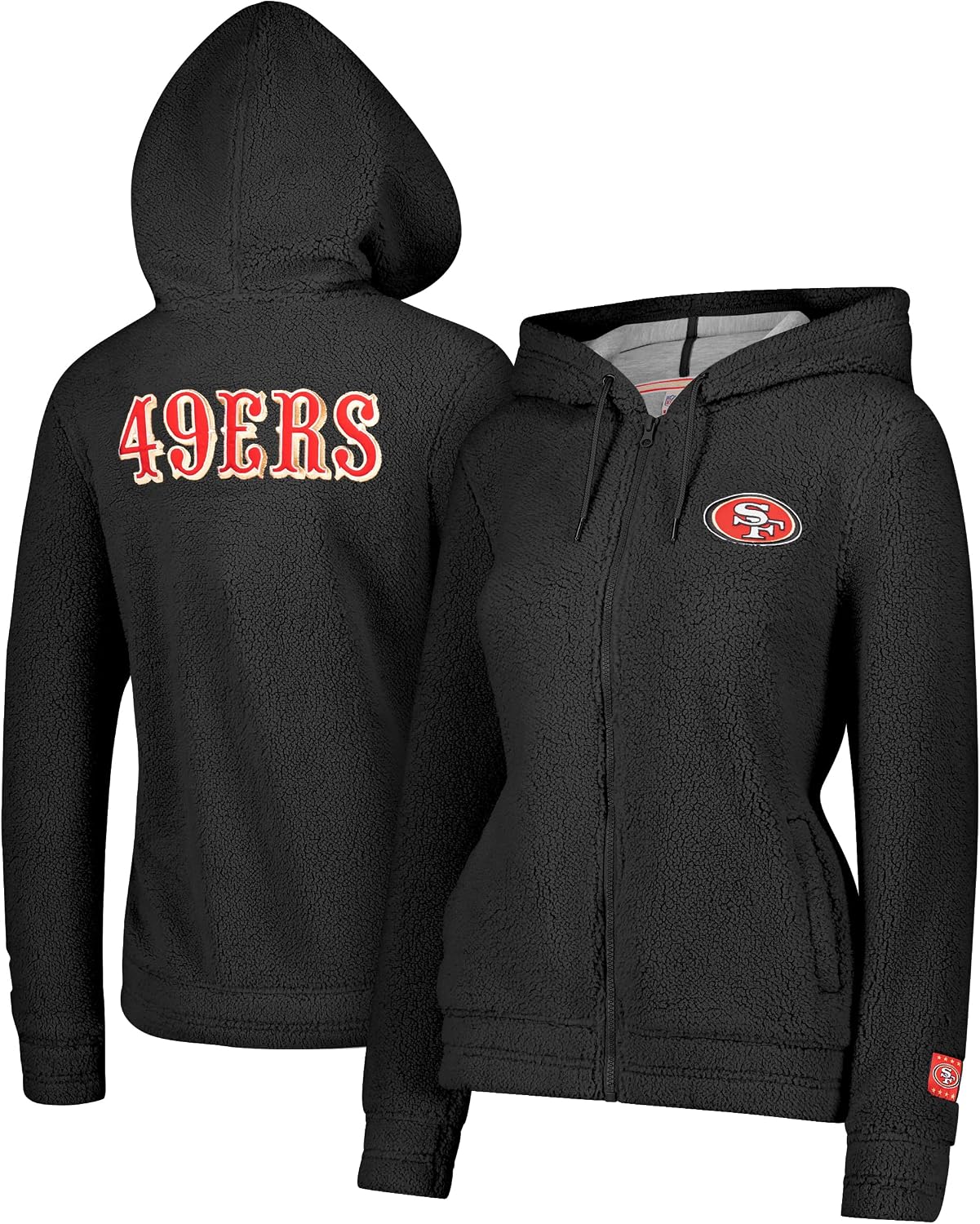 Ultra Game Women's NFL Official Super Soft Sherpa Full Zip Hoodie Sweatshirt Jacket