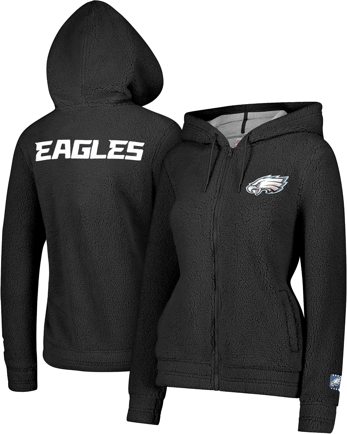 Ultra Game Women's NFL Official Super Soft Sherpa Full Zip Hoodie Sweatshirt Jacket