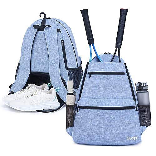 Sucipi Tennis Bag Professional Tennis Backpack for Men and Women Racket Bags Holds 2 Rackets with Ventilated Shoe Compartment