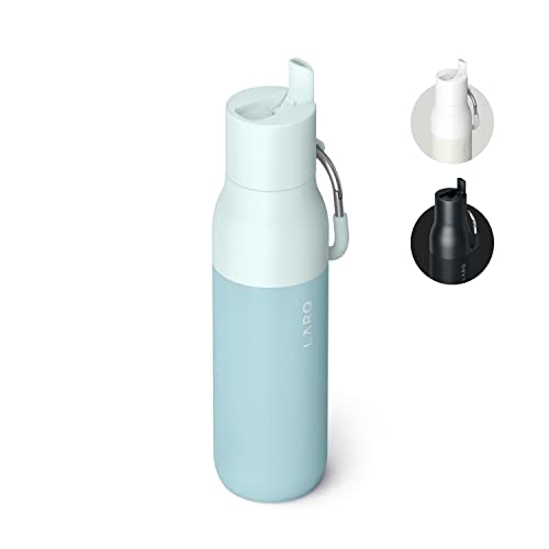 LARQ Bottle Flip Top 17 oz - Reusable Insulated Stainless Steel Water Bottle With Straw | Thermos, BPA Free | For Sports, Gym, and Travel | Keep Drinks Cold for 24 Hours, Seaside Mint