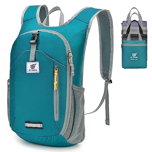 SKYSPER 10L Hiking Backpack Small Hiking Daypack Packable Lightweight Travel Day Pack for Women Men(Cyan)