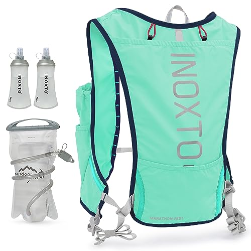 INOXTO Running Hydration Vest Backpack,Lightweight Insulated Pack with 1.5L Water Bladder Bag Daypack for Hiking Trail Running Cycling Race Marathon for Women Men