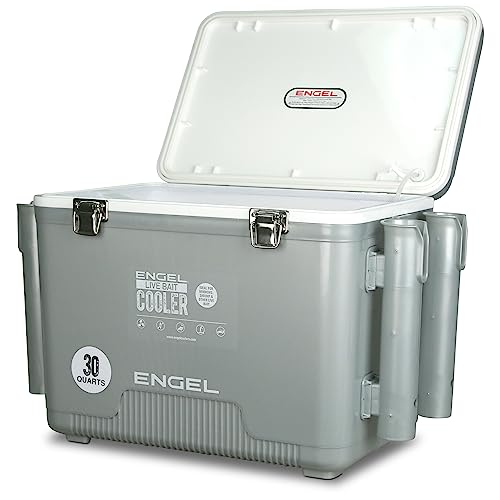 ENGEL Live Bait Cooler PRO for Fishing - Portable Minnow and Bait Bucket with Lithium-Ion Rechargeable Aerator