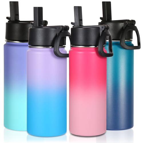 Volhoply 16 OZ Kids Water Bottle Bulk 4 Pack