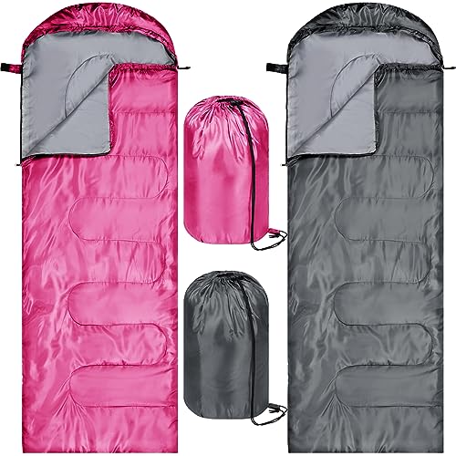 Tudomro 2 Pcs Camping Sleeping Bag for Adults, Lightweight Packable Waterproof Camping Gear Equipment to Keep Warm for Spring Summer Fall Indoor Outdoor Backpacking Hiking Travel