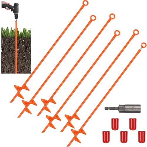 Lasnten 30" Heavy Duty Ground Anchor (Orange)