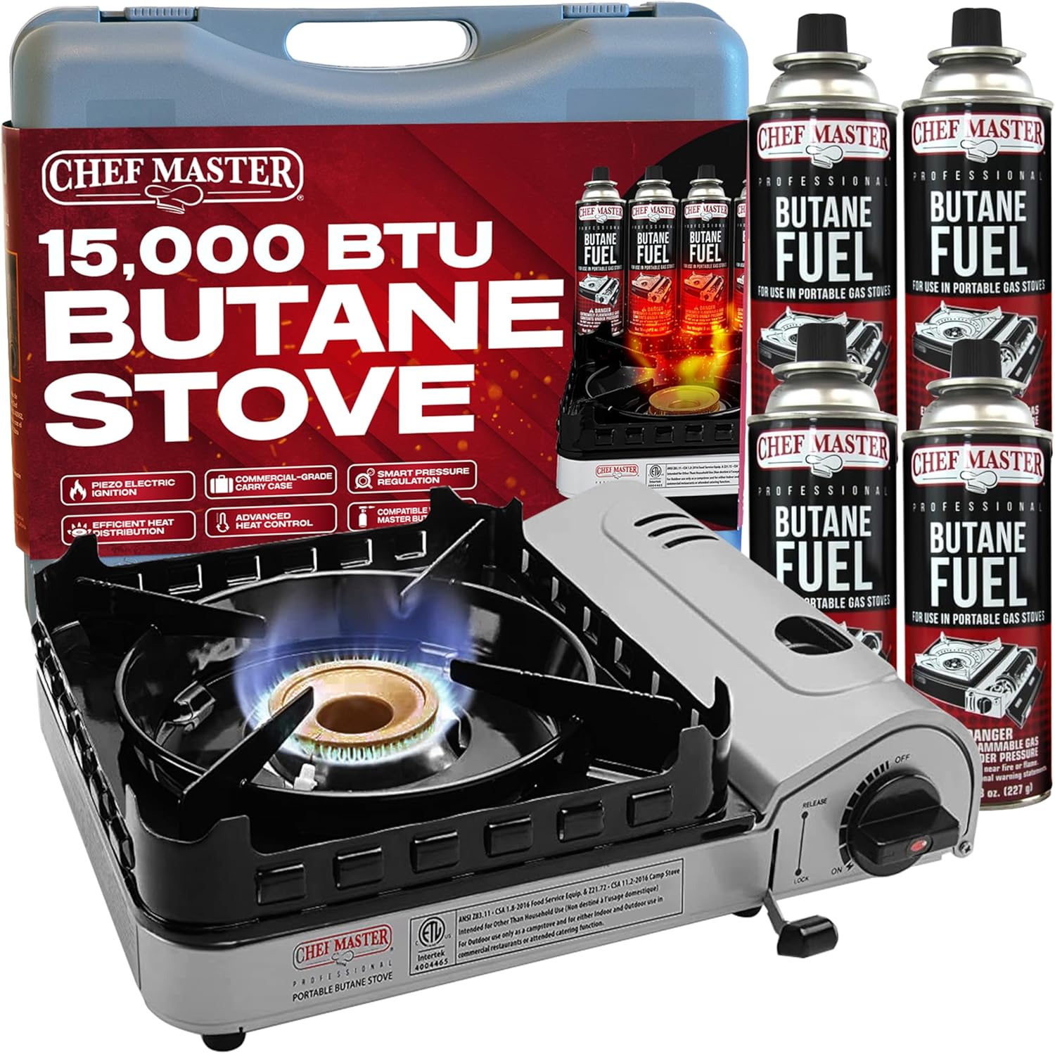 Chef Master 15K BTU Butane Stove + Fuel
