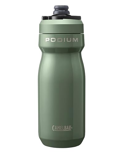 CamelBak Podium Steel Insulated Stainless Steel Bike Water Bottle  for Cycling, Fitness & Sports- Fits Most Bike Cages, 18oz - Moss