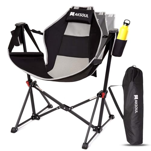 AKSOUL Hammock Camping Chair Swinging: Foldable & Portable Swing Chair with Storage Bag - 265 lbs Capacity