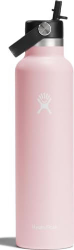 Hydro Flask Water Bottle - Insulated Stainless Steel - Straw Lid, Non Spill, Leakproof 24 Oz Trillium Pink