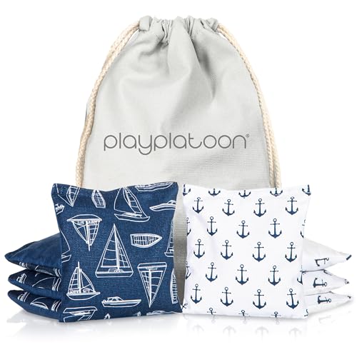 Professional Cornhole Bags - Set of 8 Regulation All Weather Double Sided - Sticky Side/Slick Side Bean Bags for Pro Corn Hole Game
