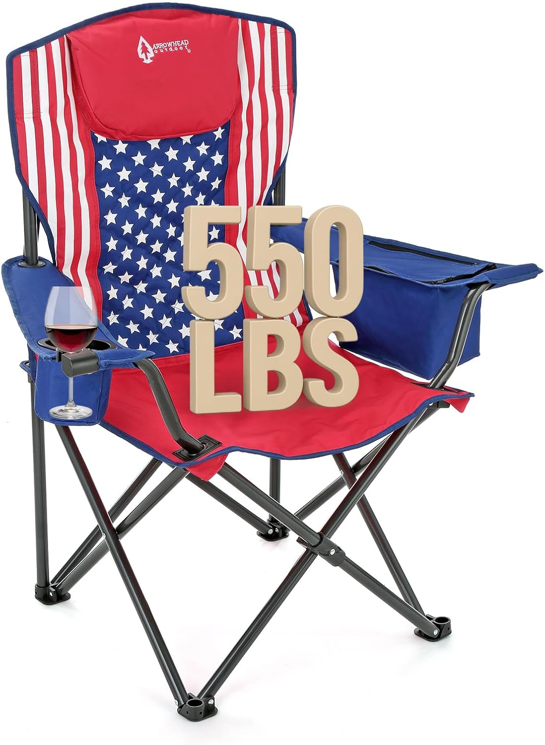 ARROWHEAD OUTDOOR Portable Deluxe Folding Camp Quad Chair