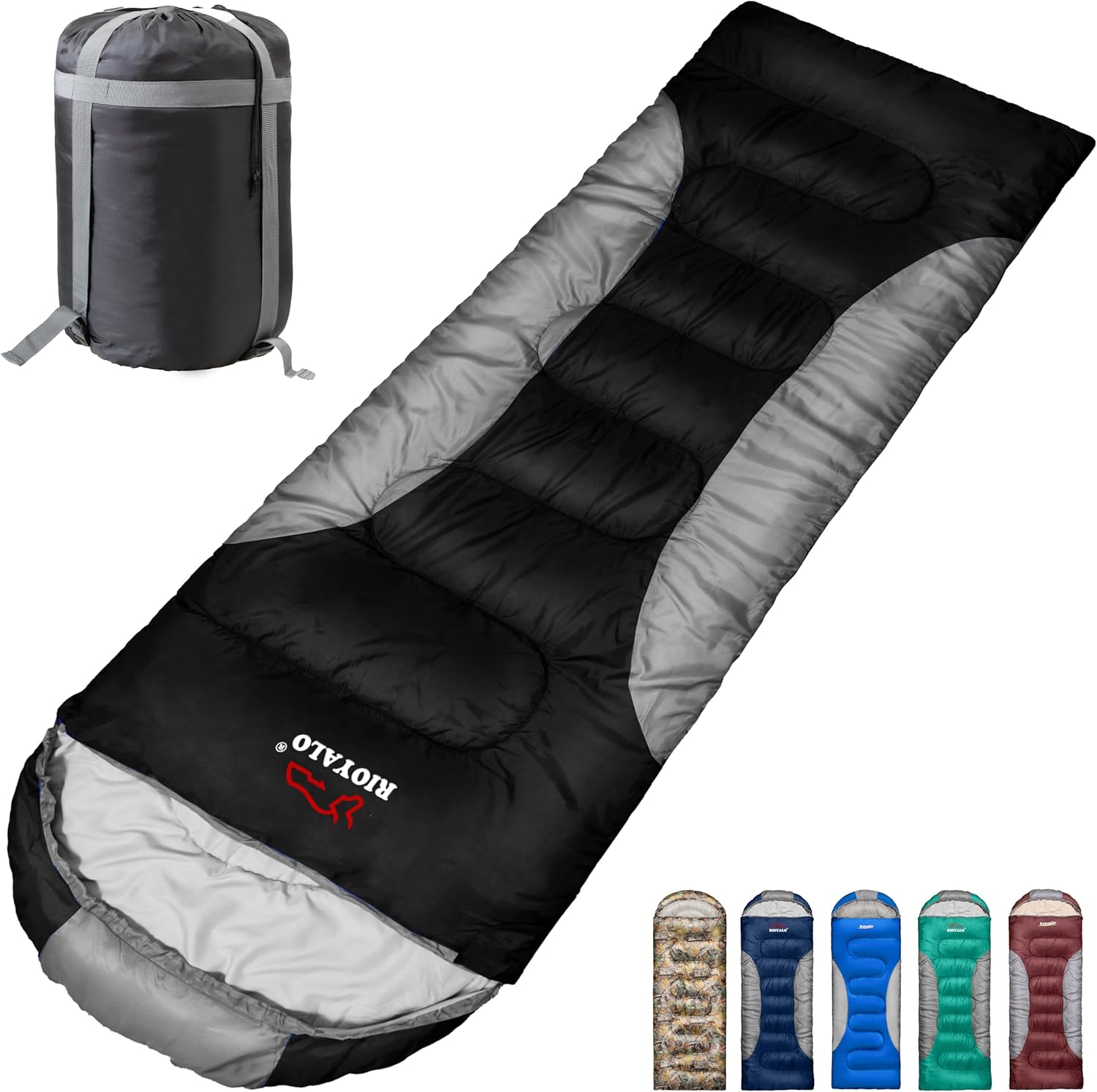 0 Degree Winter Sleeping Bags for Adults Camping (450GSM) - Temp Range (5F32F) Portable Waterproof Compression Sack- Camping Sleeping Bags for Big and Tall in Env Hoodie: Backpacking Hiking 4 Season