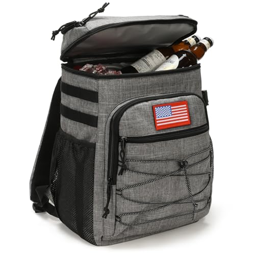 Tactical Backpack Cooler, 25L Cooler Backpack Insulated Leak-Proof, Heavy Duty Large Lunch Backpack, Waterproof Ice Chest Backpack for Men Women Adults Work Daytrip Camping Beach Hiking Accessories