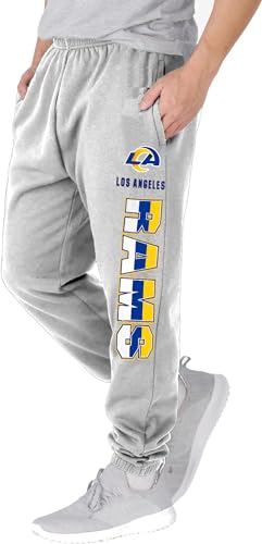 NFL Kids Youth 8-20 Officially Licensed Primary Team Logo Stripe Fleece Lined Football Sweatpants Joggers Pants