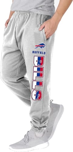 NFL Kids Youth 8-20 Officially Licensed Primary Team Logo Stripe Fleece Lined Football Sweatpants Joggers Pants