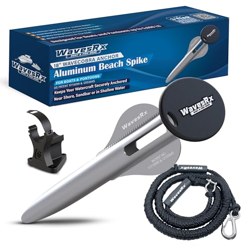 WAVESRX Patented Aluminum Spike Beach Anchor (Premium)