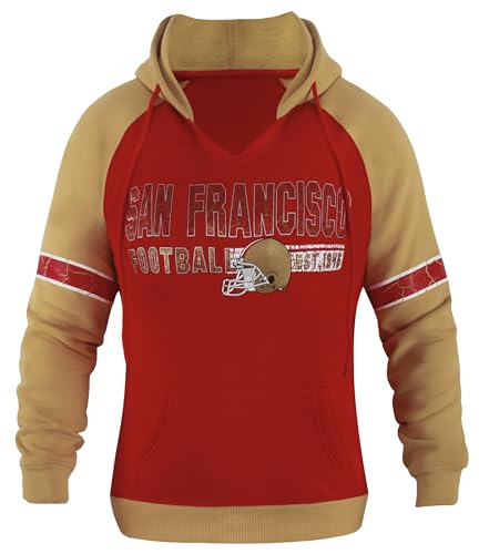 Womens Football City Fans V Neck Raglan Vintage Athletic Hoodies Pullovers Fleece Sweatshirts - Navy & White