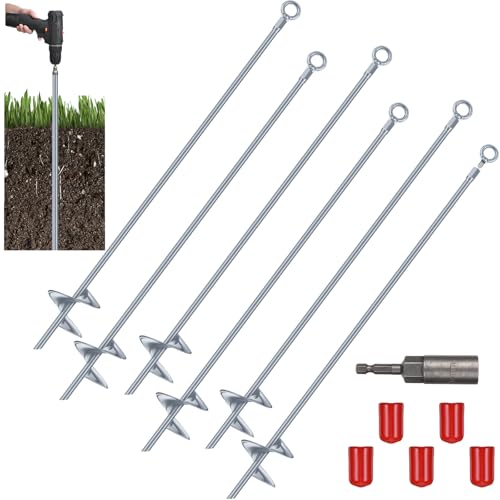 Lasnten 30" Heavy Duty Ground Anchor (Silver)