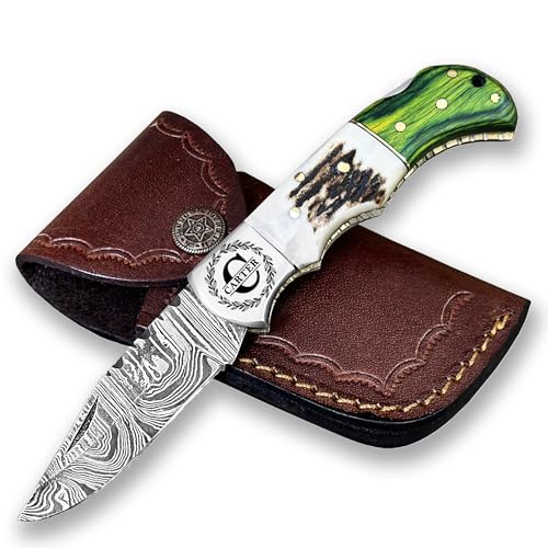 Personalized Engraved Damascus Pocket Knife