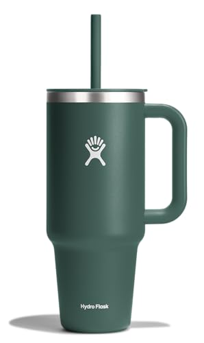 Hydro Flask 40 Oz Travel Tumbler with Handle, Lid and Straw - Insulated Stainless Steel in Fir