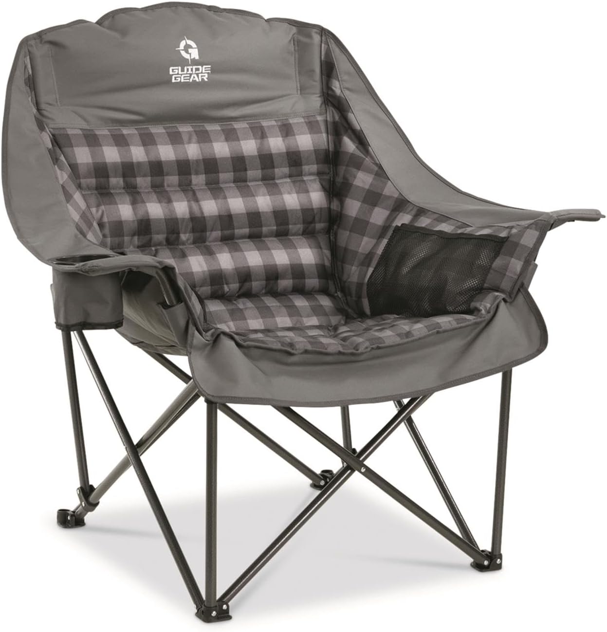 Guide Gear Oversized Padded Chair (Gray Plaid)