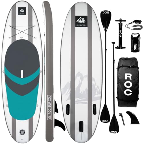 Roc Inflatable Stand Up Paddle Boards with Premium SUP Paddle Board Accessories, Wide Stable Design, Non-Slip Comfort Deck for Youth & Adults