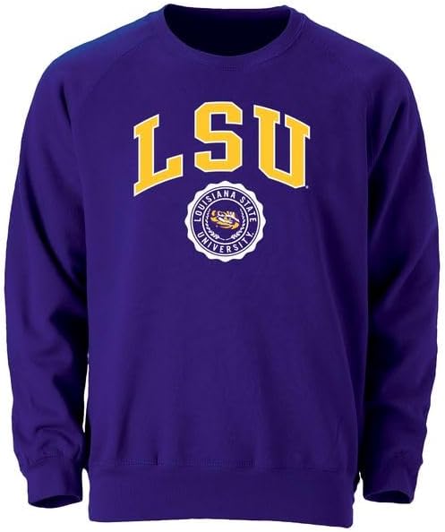 Barnesmith Crewneck Sweatshirt for College, Heritage Logo, Adult Unisex (Louisiana State University)