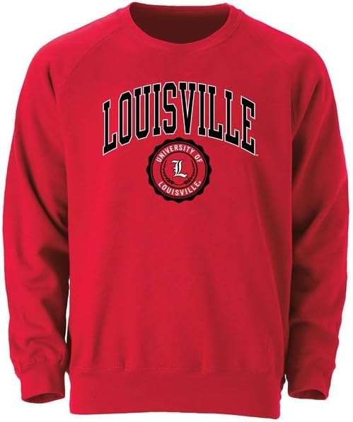 Barnesmith Crewneck Sweatshirt for College, Heritage Logo, Adult Unisex (University of Louisville)