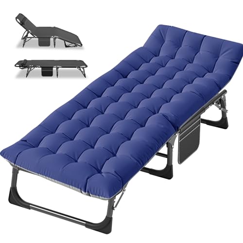 LILYPELLE Folding Camping Cot, Extra Wide Heavy Duty Sleeping Cots with Carry Bag, Double Layer Oxford Portable Travel Camp Cots for Home, Office Nap and Outdoor Beach