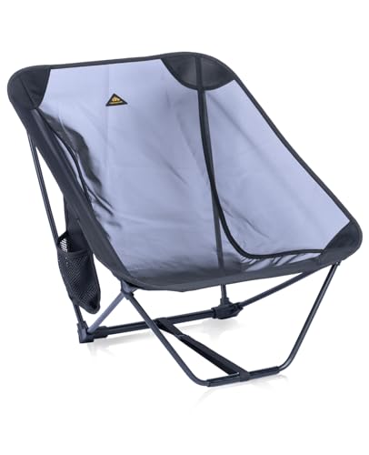 iClimb Low Ultralight Compact Camping Folding Chair (Black Mesh)