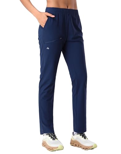 Pioneer Camp Women's Hiking Pants UPF 50+ Elastic Waist Drawstring Ultra-Stretch Lightweight Outdoor Cargo Pants for Travel