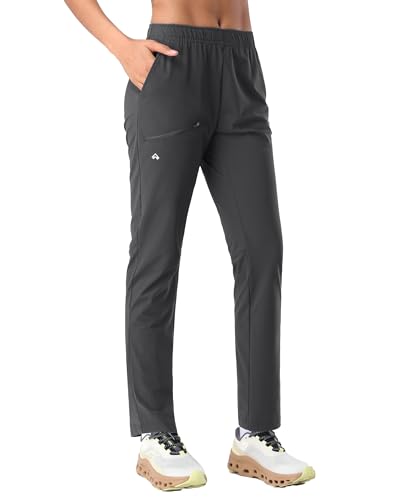 Pioneer Camp Women's Hiking Pants UPF 50+ Elastic Waist Drawstring Ultra-Stretch Lightweight Outdoor Cargo Pants for Travel