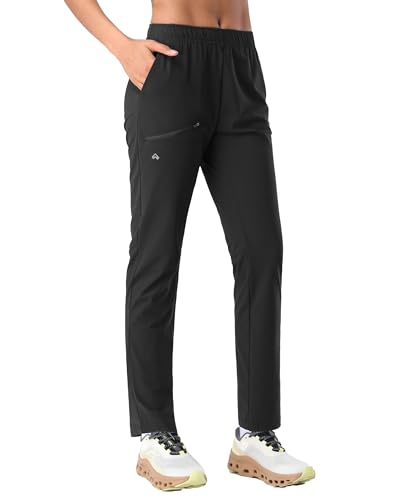 Pioneer Camp Women's Hiking Pants UPF 50+ Elastic Waist Drawstring Ultra-Stretch Lightweight Outdoor Cargo Pants for Travel